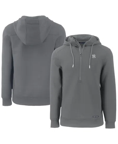 Cutter & Buck Men's Gray New York Yankees Roam Eco Half-zip Pullover Hoodie