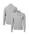 Cutter & Buck Men's Gray Ohio State Buckeyes Adapt Eco Knit Hybrid Quarter-zip Pullover Top In Gray