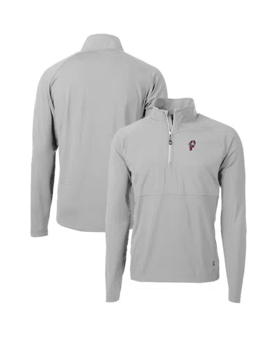 Cutter & Buck Men's Gray Ohio State Buckeyes Adapt Eco Knit Hybrid Quarter-zip Pullover Top