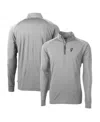 Cutter & Buck Men's Gray Ohio State Buckeyes Adapt Eco Knit Stretch Quarter-zip Pullover Top In Gray