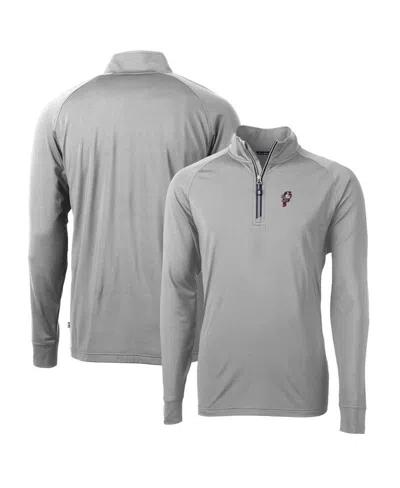 Cutter & Buck Men's Gray Ohio State Buckeyes Adapt Eco Knit Stretch Quarter-zip Pullover Top