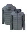 Cutter & Buck Men's Gray Ohio State Buckeyes Big Tall Evoke Hybrid Eco Softshell Full-zip Hoodie In Gray