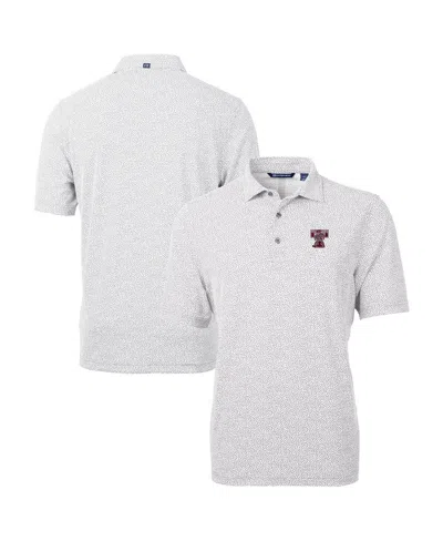 Cutter & Buck Men's Gray Texas A&m Aggies Vault Drytec Virtue Eco Pique Botanical Print Polo
