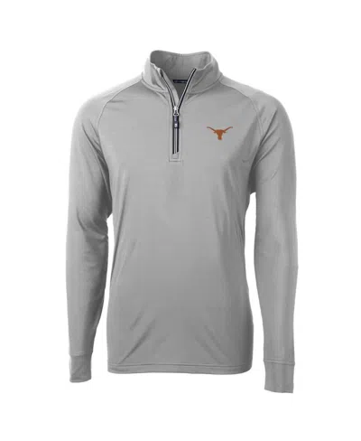 Cutter & Buck Men's Gray Texas Longhorns Adapt Eco Knit Quarter-zip Pullover Jacket