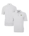 Cutter & Buck Men's Gray/white Vanderbilt Commodores Vault Drytec Virtue Eco Pique Stripe Polo In Gray,white