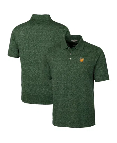 Cutter & Buck Men's Green Baylor Bears Advantage Space Dye Tri-blend Polo In Forest Green