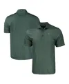 Cutter & Buck Men's Green Hawaii Rainbow Warriors Pike Eco Tonal Geo Print Stretch Polo In Green