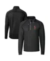 Cutter & Buck Men's Heather Charcoal Minnesota Golden Gophers Vault Mainsail Sweater-knit Raglan Half-zip Jacket In Heather Charcoal