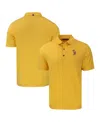 CUTTER & BUCK MEN'S HEATHER GOLD MINNESOTA GOLDEN GOPHERS VAULT FORGE ECO STRETCH POLO
