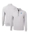 Cutter & Buck Men's Heather Gray Detroit Lions Big Tall Adapt Eco Knit Quarter-zip Pullover Sweatshirt In Gray