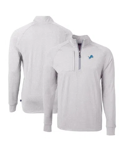 Cutter & Buck Men's Heather Gray Detroit Lions Big Tall Adapt Eco Knit Quarter-zip Pullover Sweatshirt