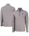 Cutter & Buck Men's Heather Gray Duke Blue Devils Peshastin Eco Fleece Quarter-zip Sweatshirt In Heather Gray