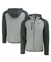 Cutter & Buck Men's Heather Gray/heather Charcoal Philadelphia Eagles Throwback Mainsail Sweater-knit Full-zip Hoo In Gray