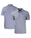 Cutter & Buck Men's Heather Navy Houston Texans Americana Forge Eco Heather Stripe Stretch Polo In Heather Navy