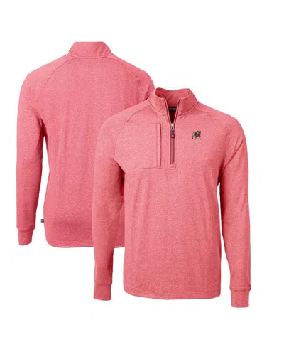 Cutter & Buck Men's Heather Red Georgia Bulldogs Alumni Logo Adapt Eco Knit Heathered Quarter-zip Pullover