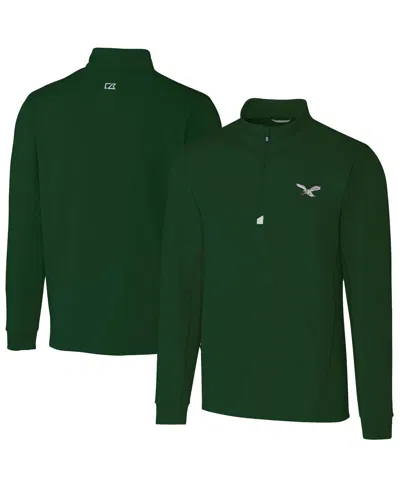 Cutter & Buck Men's Hunter Green Philadelphia Eagles Traverse Stretch Quarter-zip Pullover