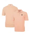 Cutter & Buck Men's Illinois Fighting Illini Throwback Logo Virtue Eco Pique Stripe Polo In Orange