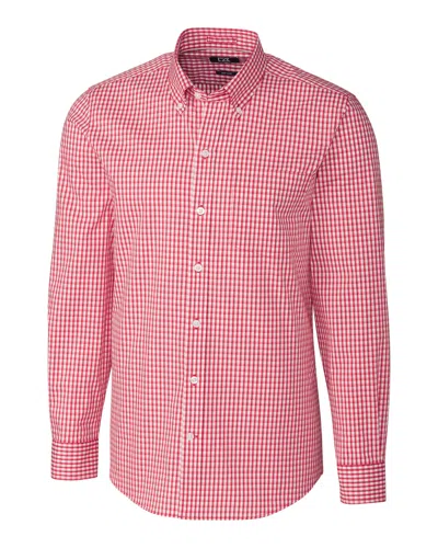 Cutter & Buck Men's L/s Tailored Fit Stretch Gingham Shirt In Multi