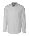 Cutter & Buck Men's L/s Tailored Fit Stretch Oxford Stripe Shirt In Pink