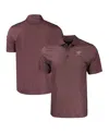 Cutter & Buck Men's Maroon Virginia Tech Hokies Pike Eco Tonal Geo Print Stretch Polo In Maroon