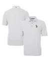 Cutter & Buck Men's Minnesota Golden Gophers Vault Drytec Virtue Eco Pique Stripe Polo In Gray
