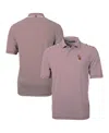 Cutter & Buck Men's Minnesota Golden Gophers Vault Drytec Virtue Eco Pique Stripe Polo In Maroon