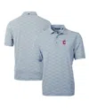Cutter & Buck Men's Navy Cleveland Guardians Virtue Eco Pique Botanical Print Polo In Navy