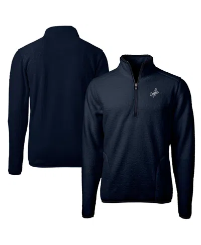 Cutter & Buck Men's Navy Los Angeles Dodgers Big & Tall Cascade Eco Fleece Quarter-zip Jacket In Blue