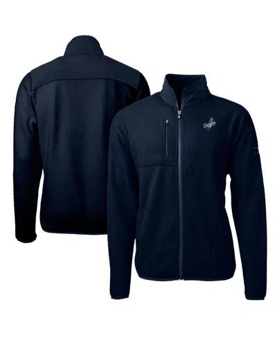 Cutter & Buck Men's Navy Los Angeles Dodgers Big & Tall Cascade Eco Sherpa Fleece Full-zip Jacket In Blue