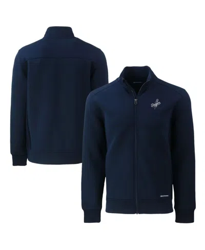 Cutter & Buck Men's Navy Los Angeles Dodgers Big & Tall Roam Eco Full-zip Jacket In Blue