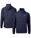 Cutter & Buck Men's Navy Los Angeles Dodgers Charter Anorak Half-zip Hoodie Jacket In Navy