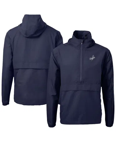 Cutter & Buck Men's Navy Los Angeles Dodgers Charter Anorak Half-zip Hoodie Jacket