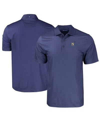 Cutter & Buck Men's Navy Navy Midshipmen Pike Eco Tonal Geo Print Stretch Polo