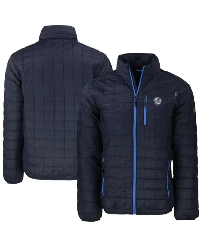 Cutter & Buck Men's Navy New York Yankees Rainier Primaloft Eco Insulated Full-zip Hoodie Puffer Jacket In Blue