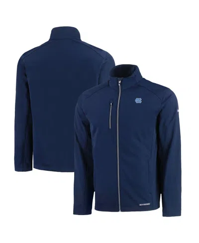 Cutter & Buck Men's Navy North Carolina Tar Heels Evoke Softshell Full-zip Jacket