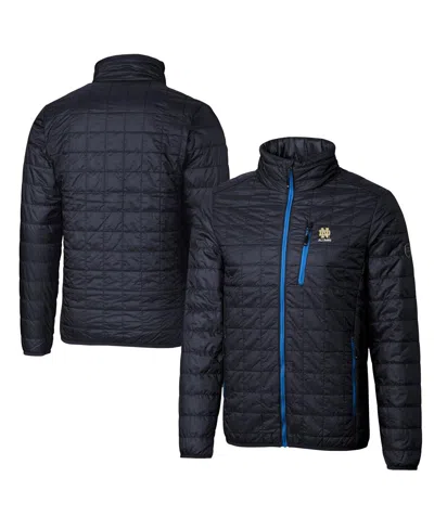 Cutter & Buck Men's Navy Notre Dame Fighting Irish Alumni Logo Rainier Primaloft Eco Insulated Full-zip Puffer Ves