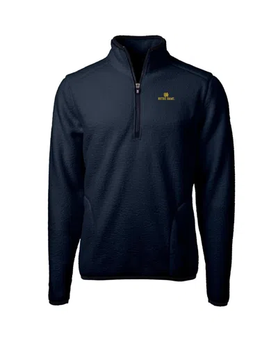 Cutter & Buck Men's Navy Notre Dame Fighting Irish Team Logo Cascade Eco Sherpa Fleece Quarter-zip Pullover Sweats