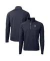 Cutter & Buck Men's Navy Penn State Nittany Lions Adapt Eco Knit Hybrid Full-zip Logo Jacket In Blue