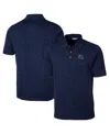 Cutter & Buck Men's Navy Seattle Seahawks Helmet Advantage Space Dye Tri-blend Polo In Navy