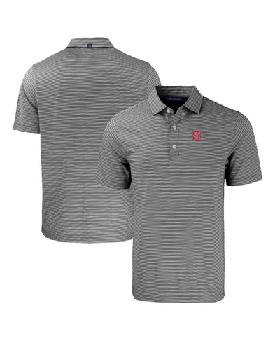 Cutter & Buck Men's Nc State Wolfpack Forge Eco Double Stripe Stretch Polo In Black,white