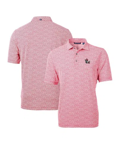 Cutter & Buck Men's Nc State Wolfpack Virtue Eco Pique Botanical Polo In Red