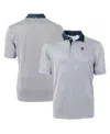 Cutter & Buck Men's New York Giants Virtue Eco Pique Micro Stripe Polo In Blue,white