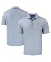 Cutter & Buck Men's Notre Dame Fighting Irish Play Like A Champion Today Pike Eco Pebble Print Stretch Polo In Gray,white