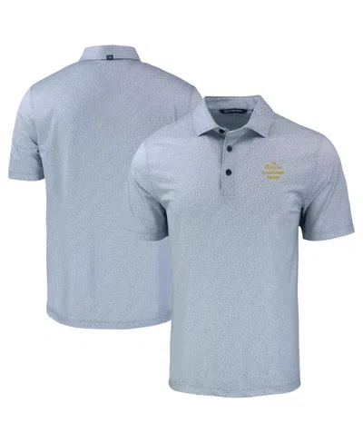 Cutter & Buck Men's Notre Dame Fighting Irish Play Like A Champion Today Pike Eco Pebble Print Stretch Polo In Gray,white