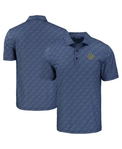 Cutter & Buck Men's Notre Dame Fighting Irish Play Like A Champion Today Pike Eco Pebble Print Stretch Polo In Navy,white