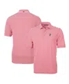 Cutter & Buck Men's Ohio State Buckeyes Throwback Logo Virtue Eco Pique Stripe Polo In Red