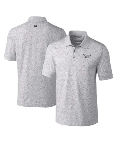 Cutter & Buck Men's Philadelphia Eagles Advantage Tri-blend Space Dye Polo In Gray