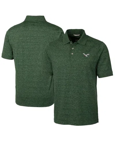 Cutter & Buck Men's Philadelphia Eagles Advantage Tri-blend Space Dye Polo In Hunter Green