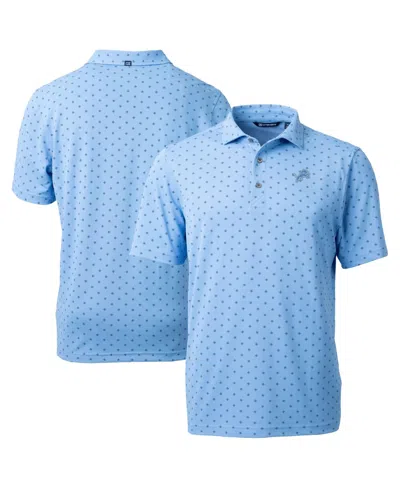 Cutter & Buck Men's Powder Blue Detroit Lions Virtue Eco Pique Tile Print Polo Shirt