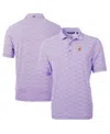 Cutter & Buck Men's Purple Clemson Tigers Alumni Logo Drytec Virtue Eco Pique Botanical Print Polo In Purple